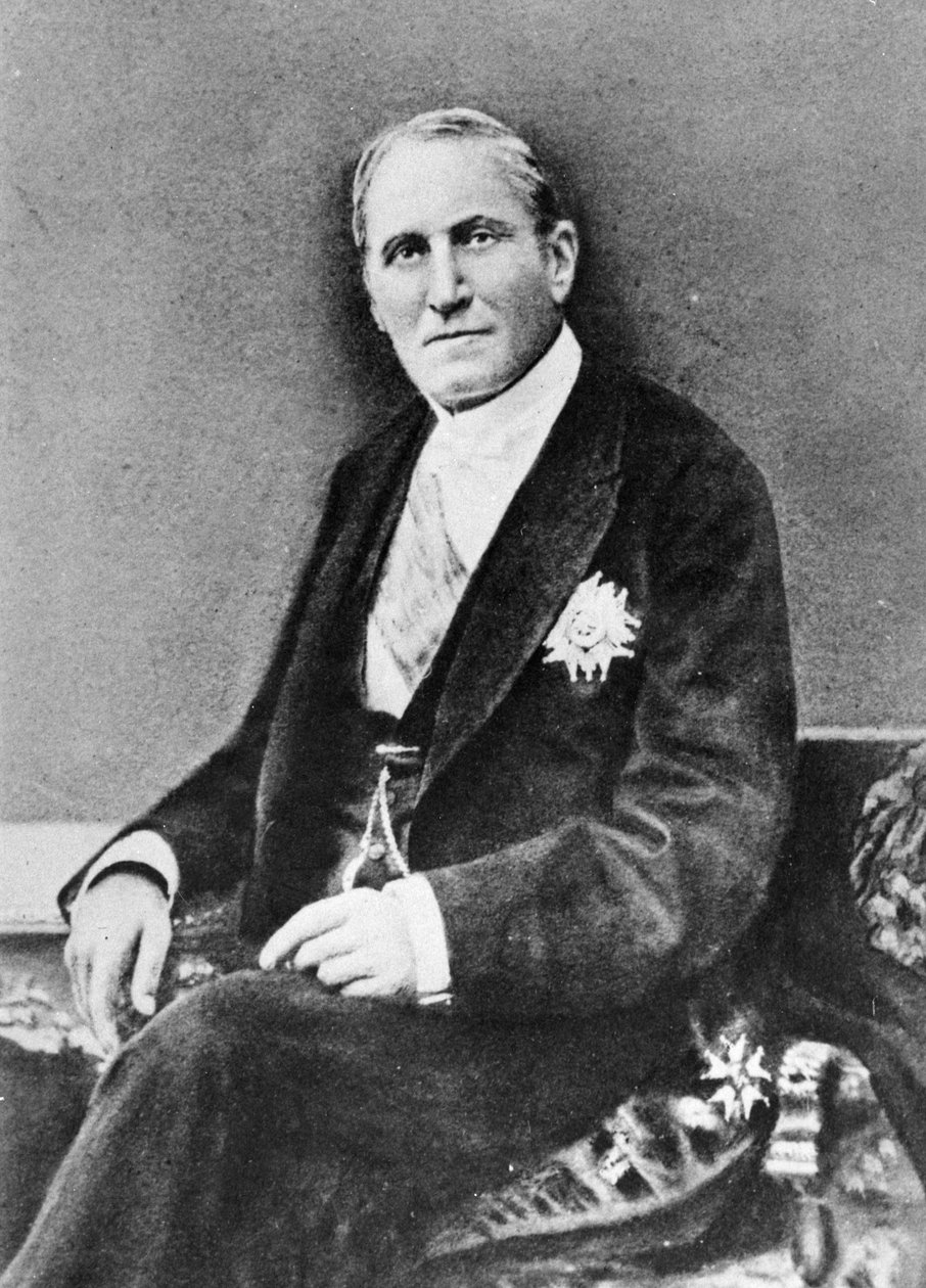 Portrét barona Georgese Eugene Haussmann (1809-91) z Memoires du Baron Haussmann, Paříž, Victor Havard Editeur, 1889 od French Photographer