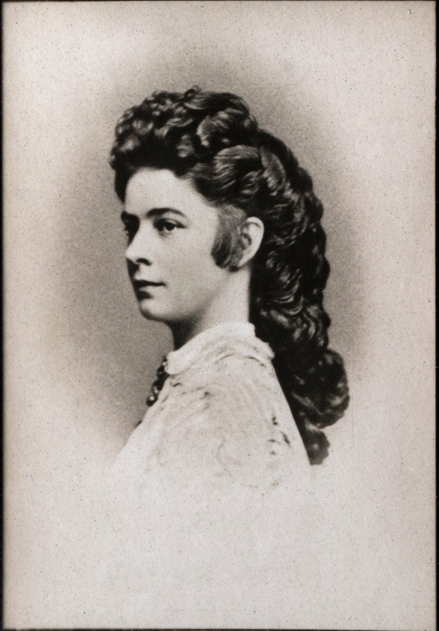 Portrét Alžběty Rakouské zvané Sissi (1837-1898), rakouské císařovny a manželky královny Maďarska. od French Photographer
