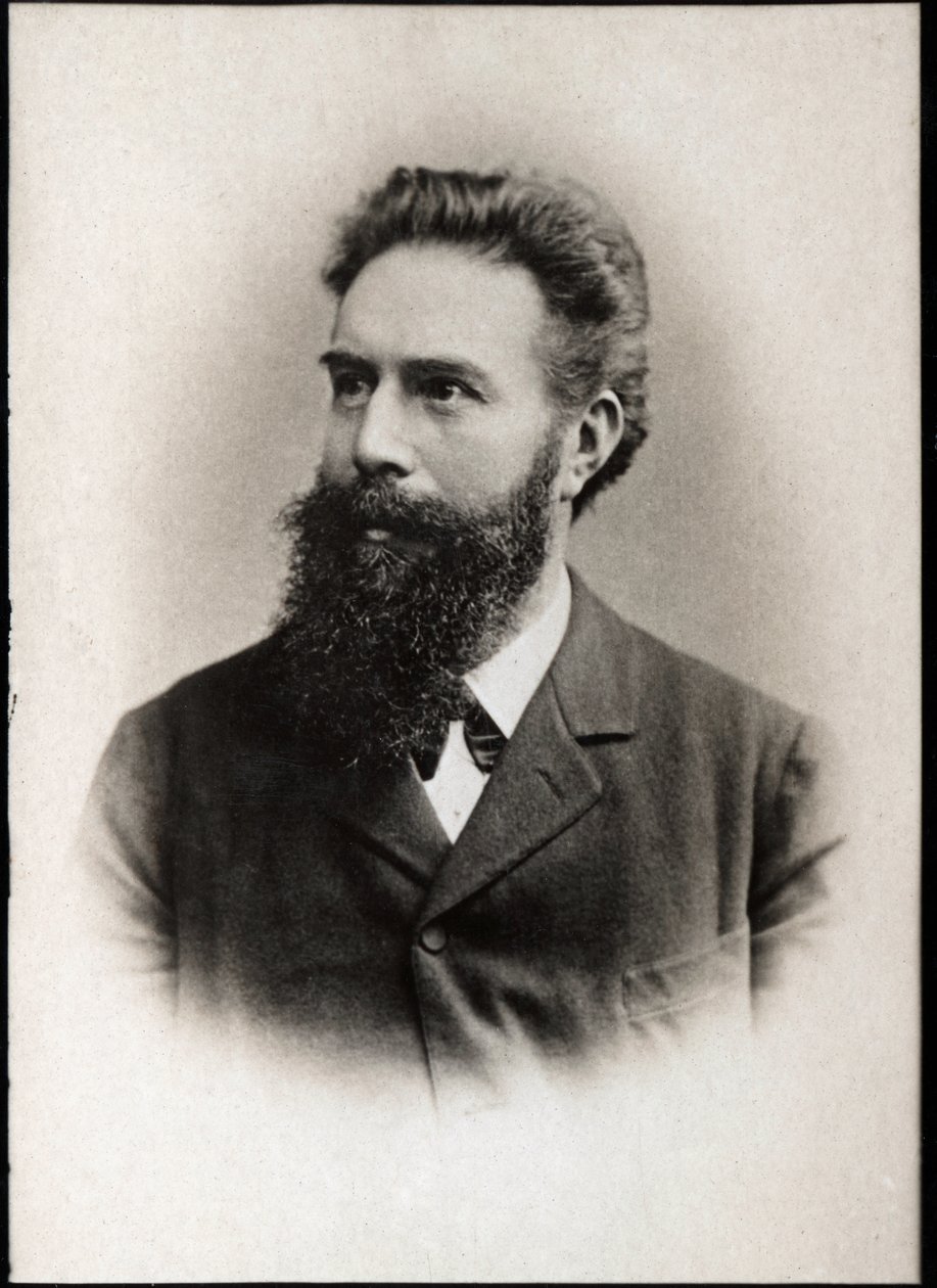 Portrét Wilhelma Conrada Roentgena nebo Rontgena (1845-1923), německého fyzika. od French Photographer