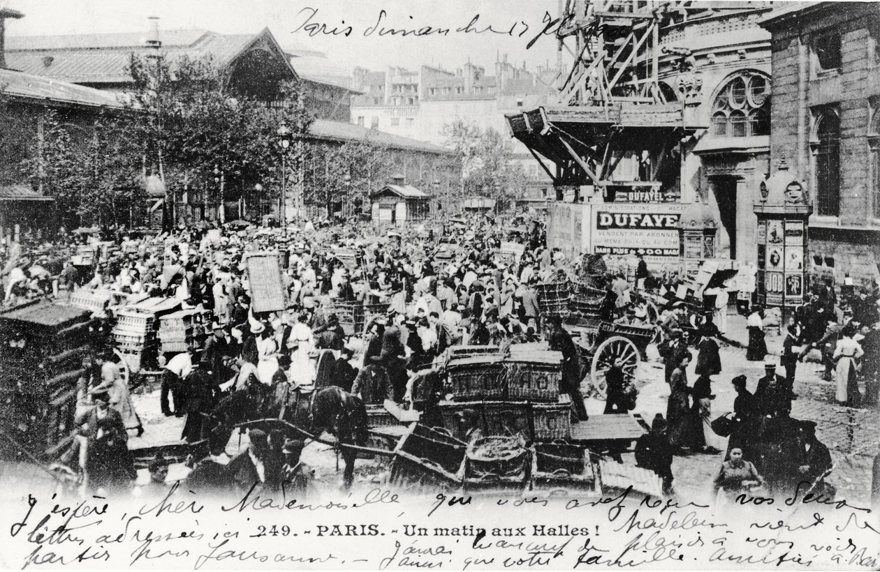 Pohlednice Les Halles, Paříž, před rokem 1914 od French Photographer