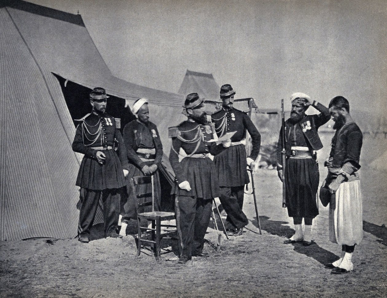 Trest, vojáci francouzské armády během tažení na Krym v roce 1854. Fotografie, konec 19. století. od French Photographer