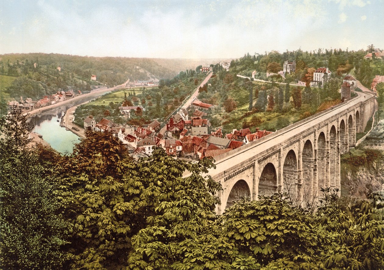 Viaduct de Lanvallay, Dinan, Francie, 1890-1900 od French Photographer
