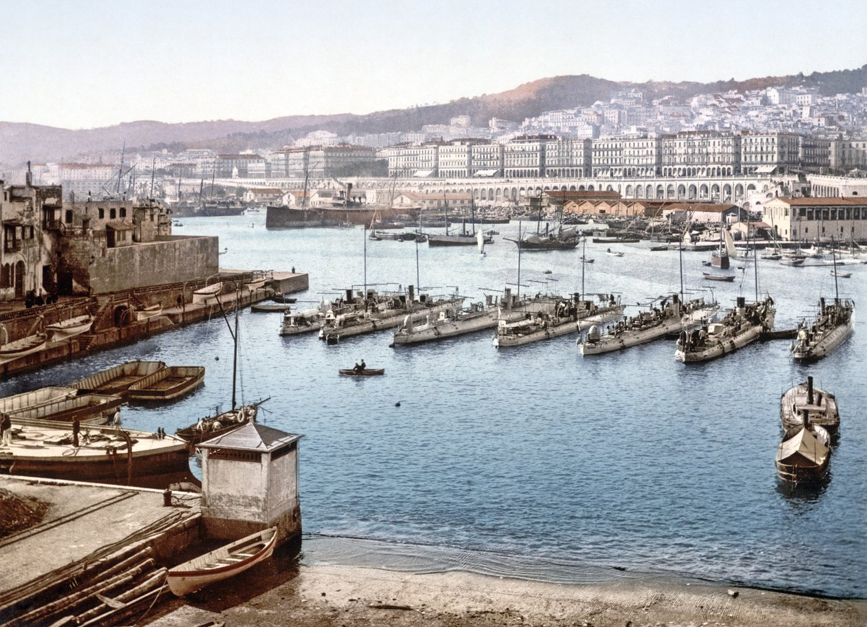 Pohled na alžírský přístav z admirality, hospoda. 1900 od French Photographer