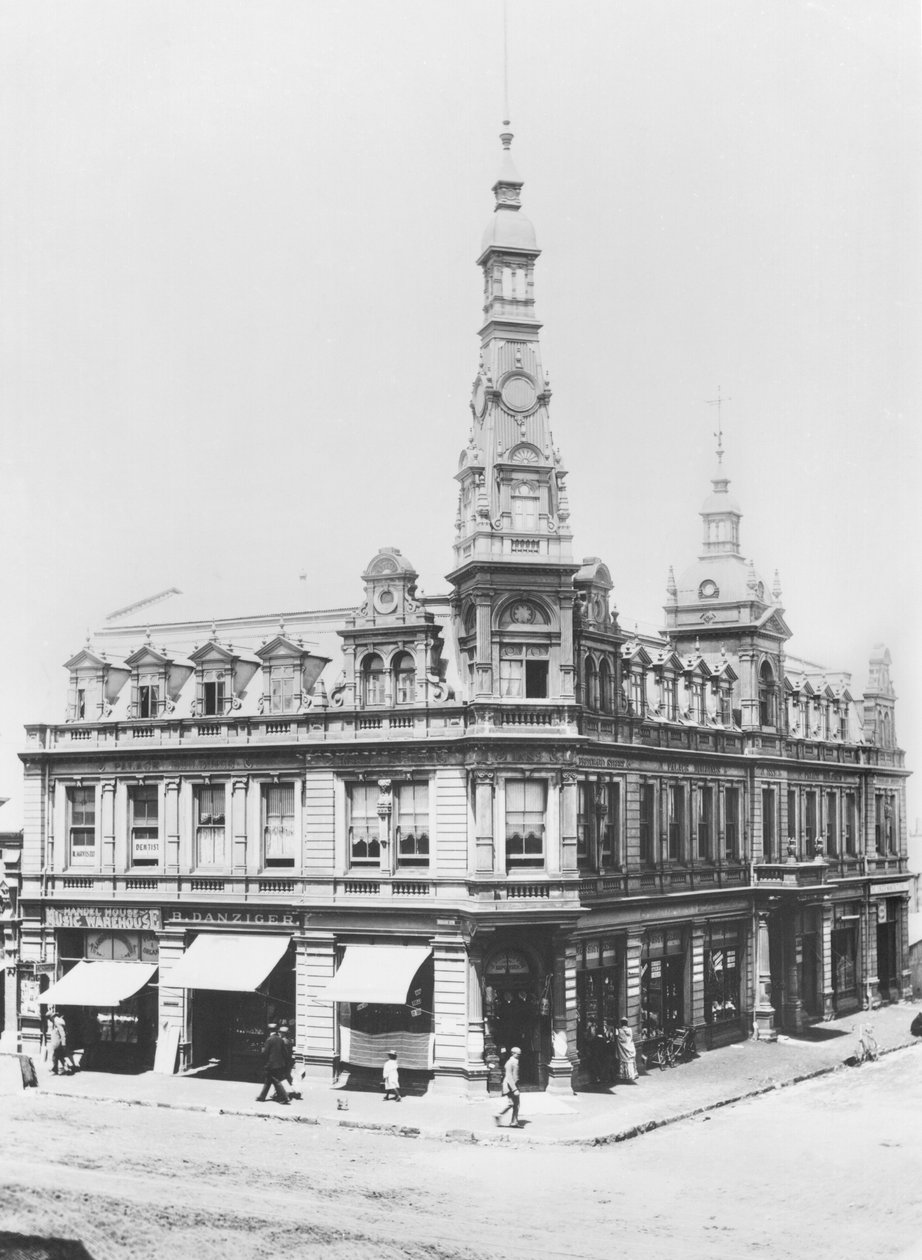 Pohled na Johannesburg, cca 1900 (černobílá fotografie) od French Photographer
