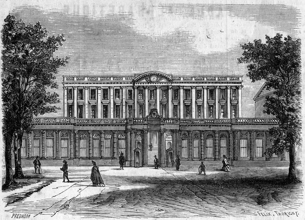 Architektura 18. století: vnější pohled na radnici v Bordeaux, Gironde (33) od French School