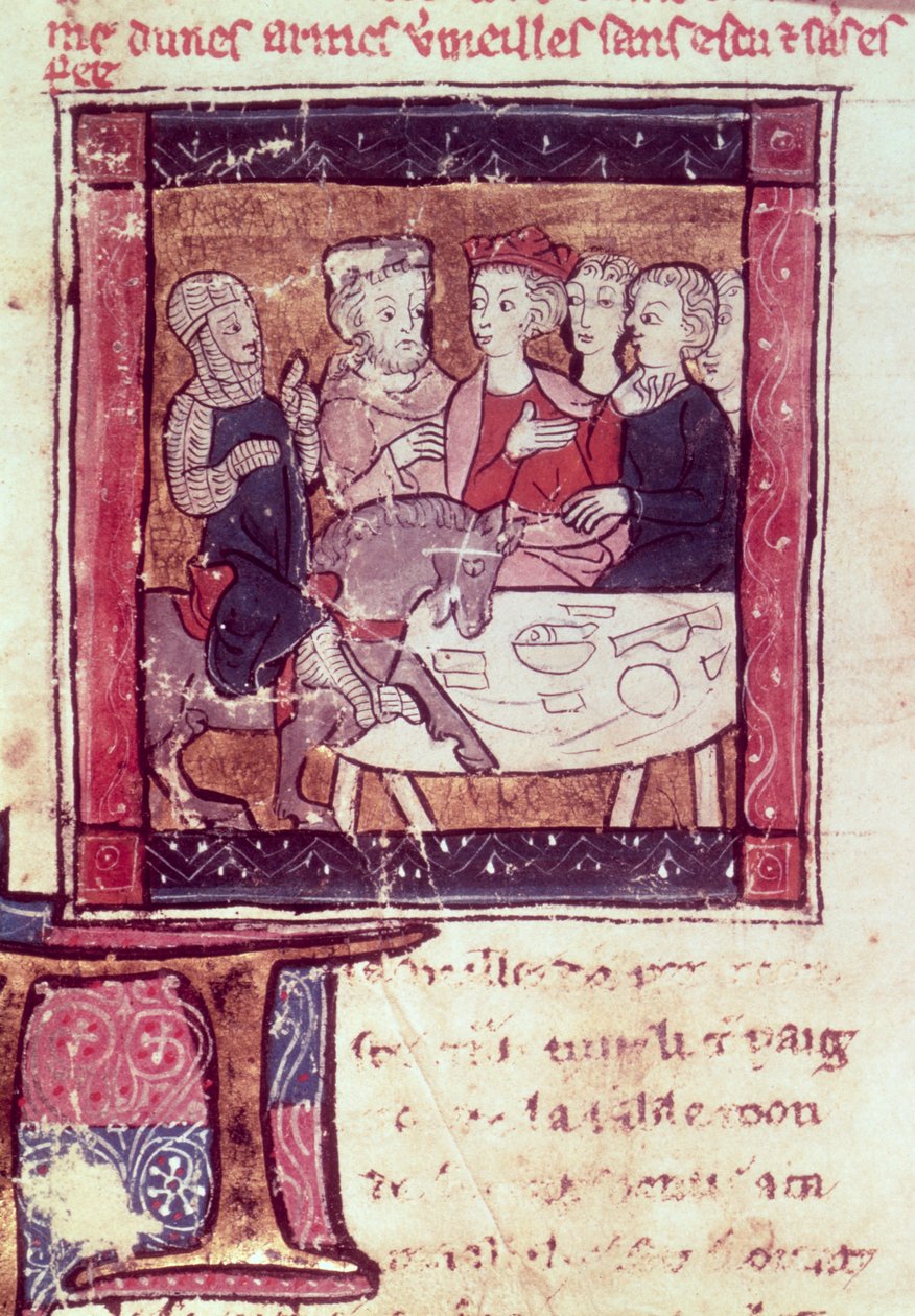 4697 Fr. 110 f.405 Galahad přichází k Artušovi, kolem 1250-80 (viz také 151821) od French School