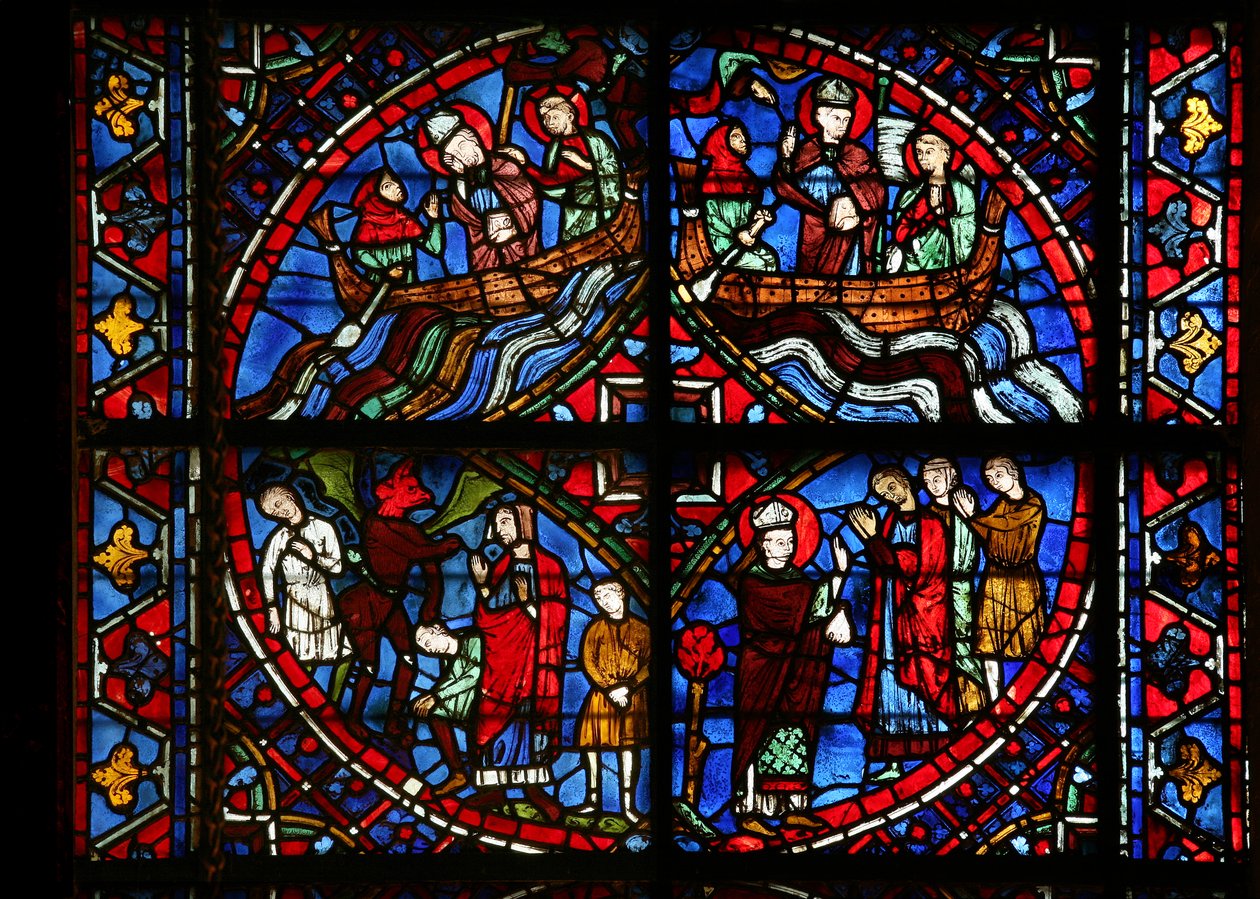 4 panely z okna St Germain (w29b) od French School