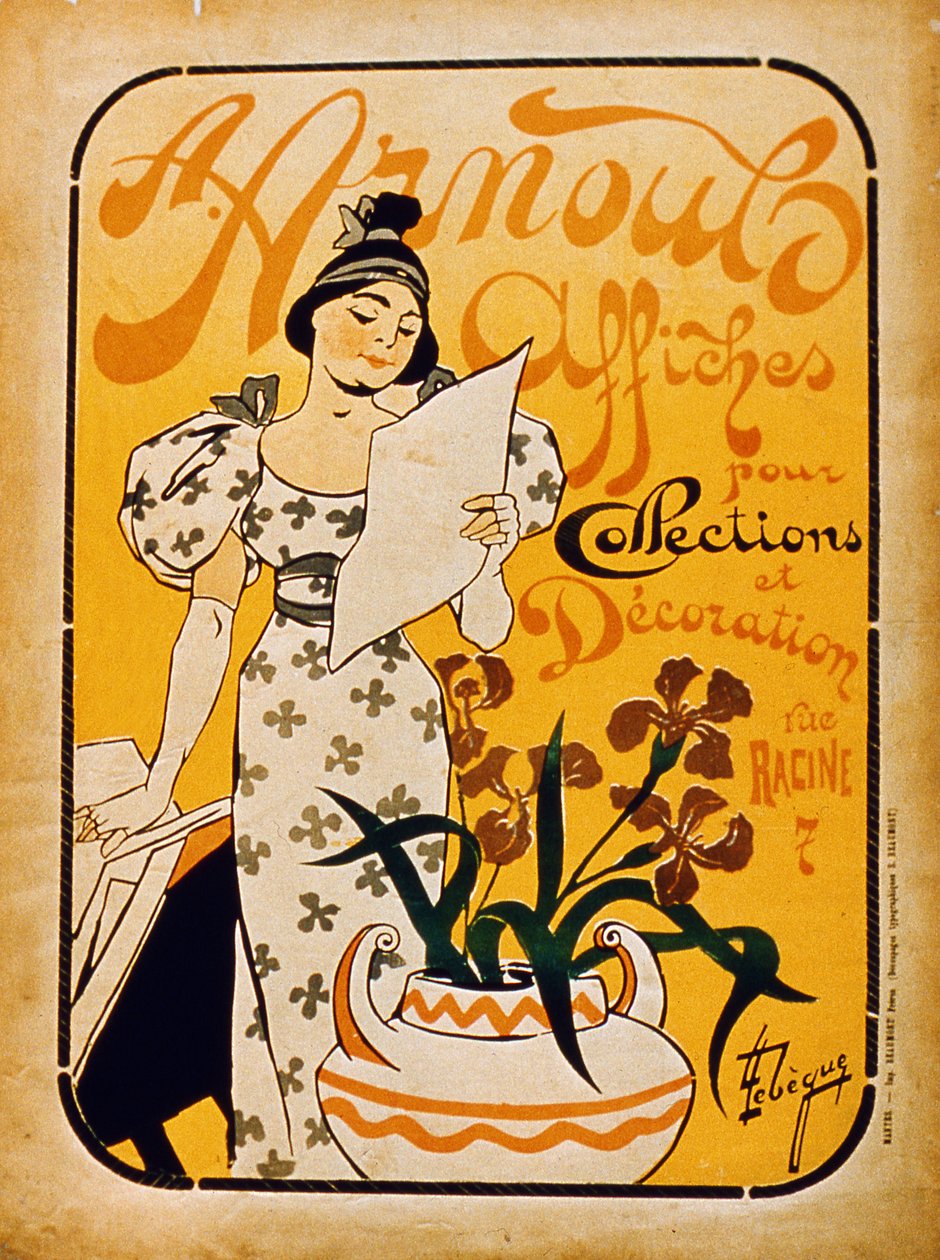 A. Anouls Plakáty pro sběr a výzdobu, Rue Racine, Paříž od French School