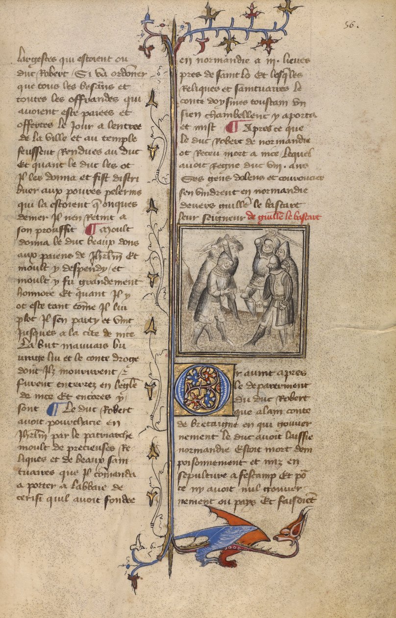 Bitva mezi Wankelinem de Ferreres a Hugem de Montfort, kolem 1400-15 (tempera a plátek zlata na pergamenu) od French School