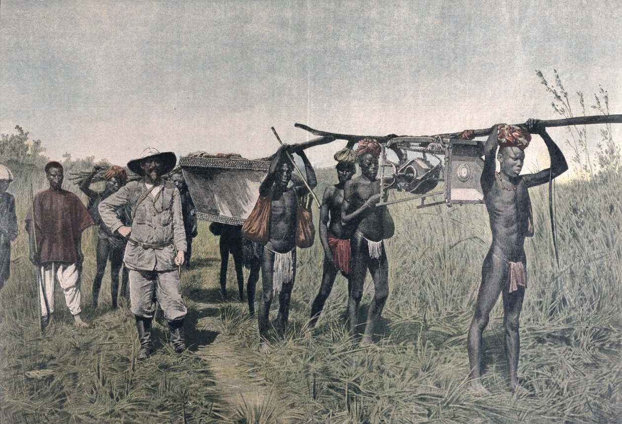 Konvoj na misi Marchand v roce 1898, z Le Petit Journal, 1899 od French School