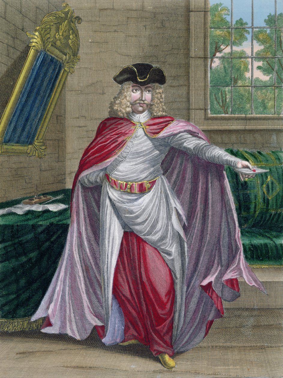 Francouzský kupec v Turecku, z Recueil destampes sur les Costumes du Levant, vyrytý Gerard Jean Baptiste Scotin (1671-1716) 1707-08 od French School