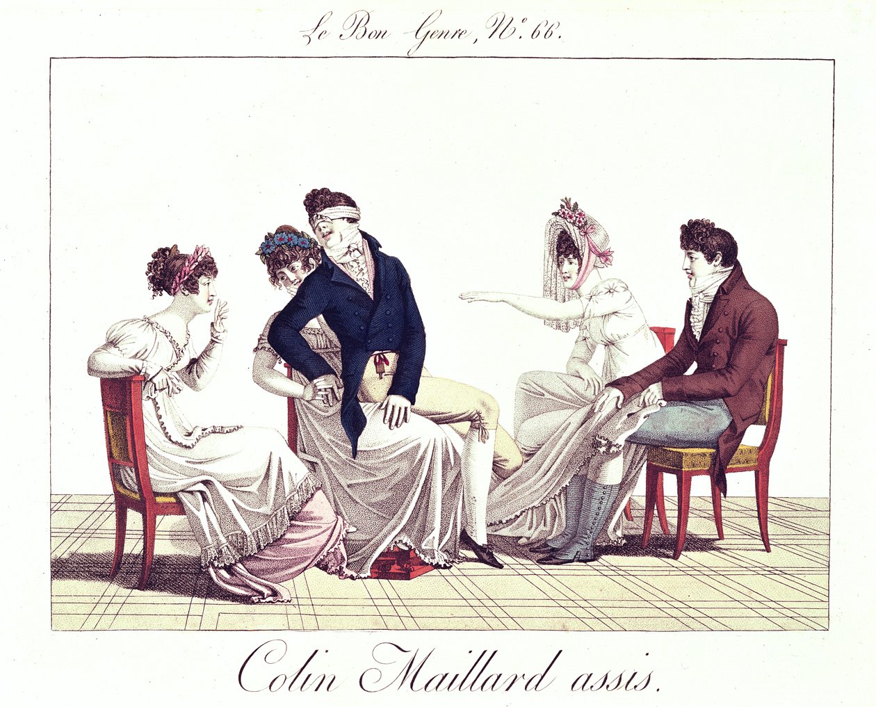 Hra Colina-Maillarda (Blind Mans Buff), kolem 1810-20 od French School