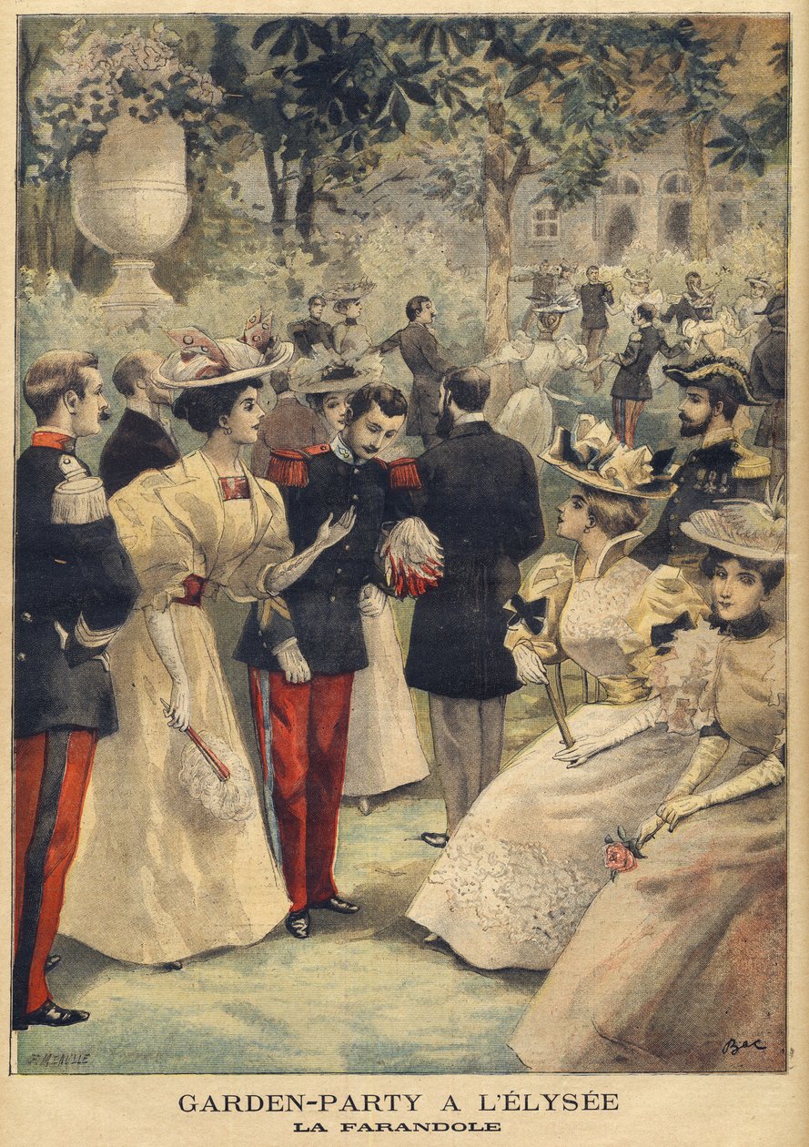 Zahradní slavnost v Elysee (La Farandole) - ilustrace Meaulle, Fortune Louis (1844-1901) z 