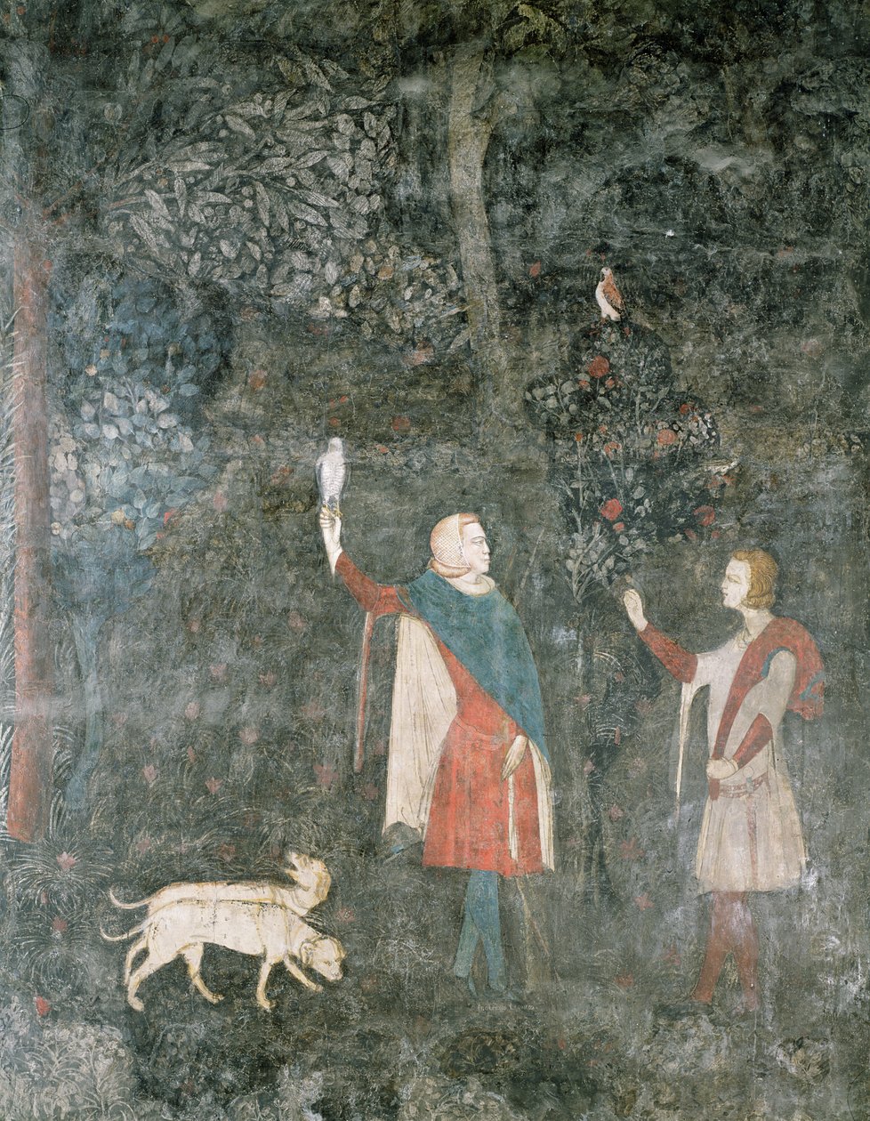 Gentleman Hawking, z Jelení komnaty, 1343 od French School