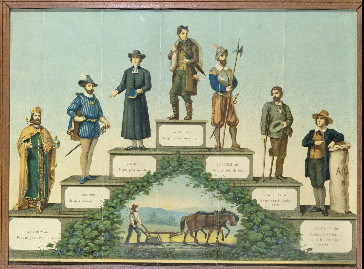 Žebřík různých společenských postavení, konec 19. století od French School