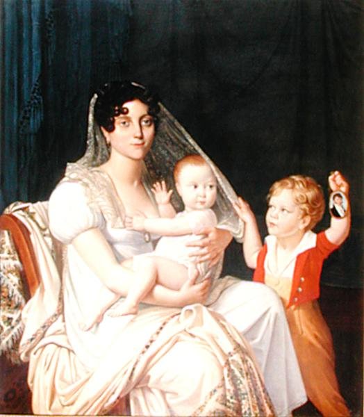 Matka a její děti, kolem 1808 (olej na plátně) od French School