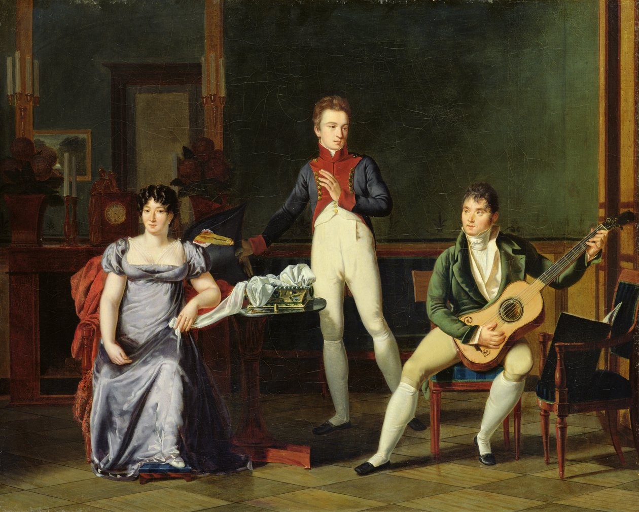 Hudebník a jeho rodina, pravděpodobně Fernando Sor (1778-1839) od French School