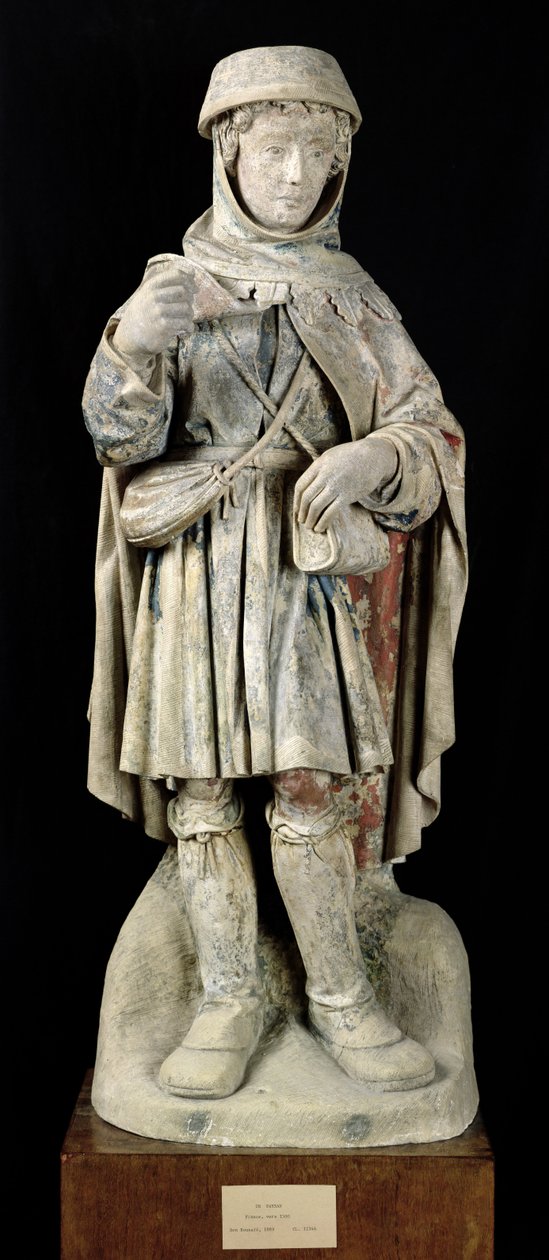 Sedlák, kolem roku 1500 (polychromovaný kámen) od French School