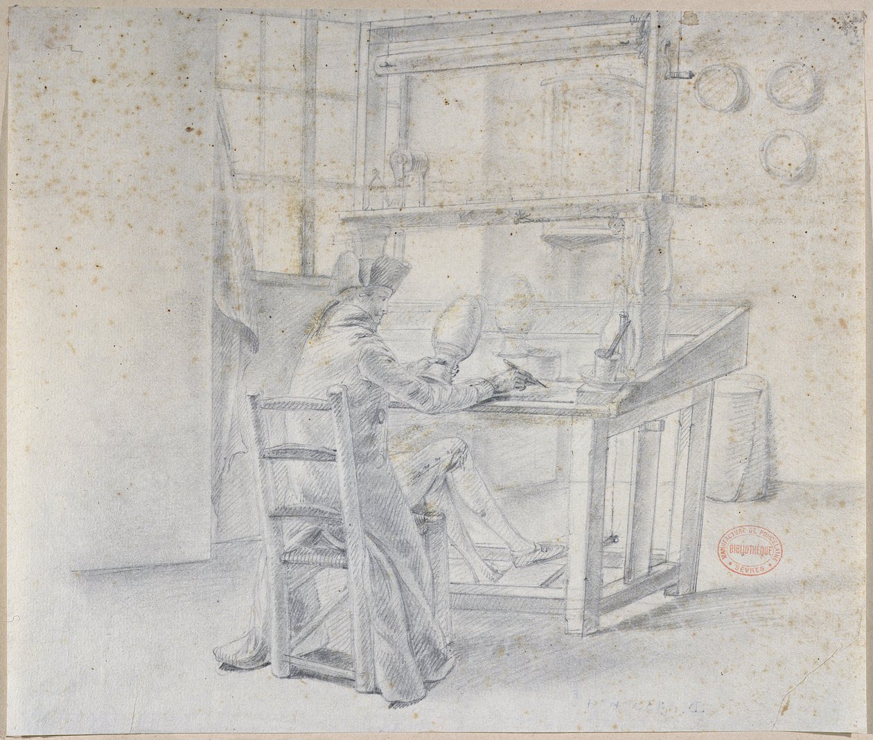 Malíř porcelánu v továrně Sevres, kolem roku 1780 od French School