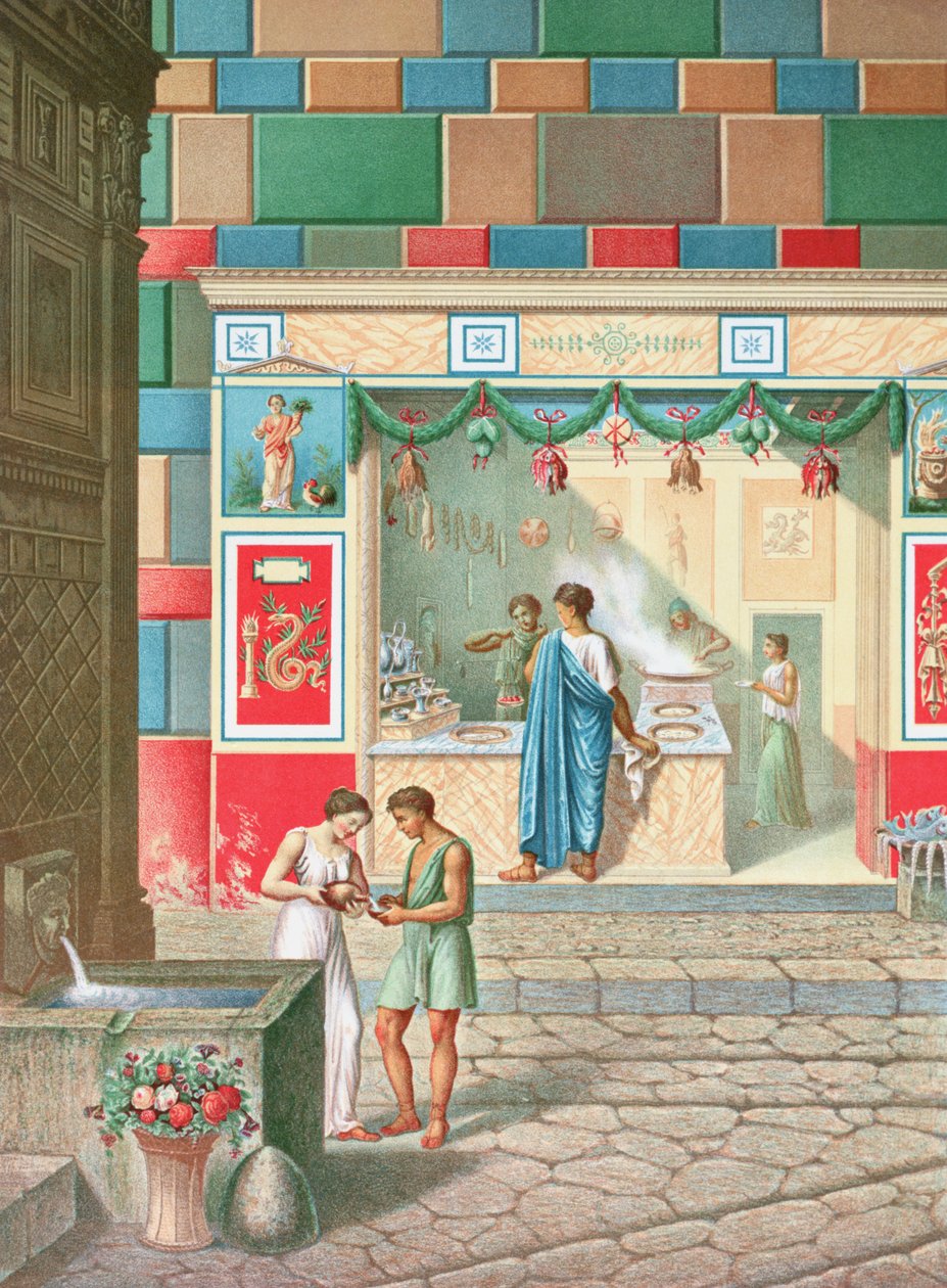 Restaurace na ulici, Pompeje od French School