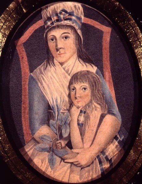 Revoluční žena a její syn, kolem roku 1790 (akvarel na papíře) od French School