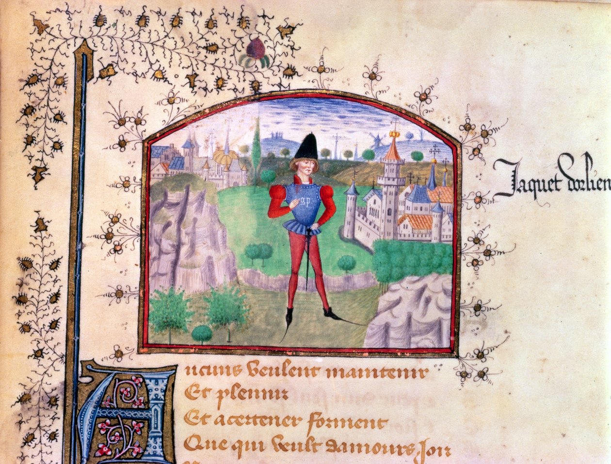 Trubadúr z Livre des Cent Ballades od Jeana Le Seneschala od French School