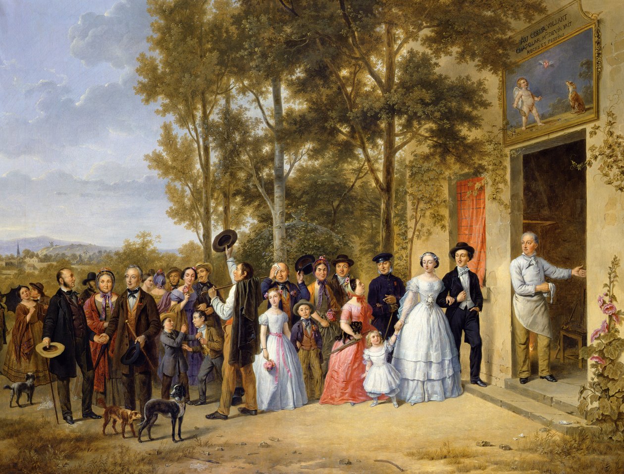 Svatba v Coeur Volant, Louveciennes, cca 1850 od French School