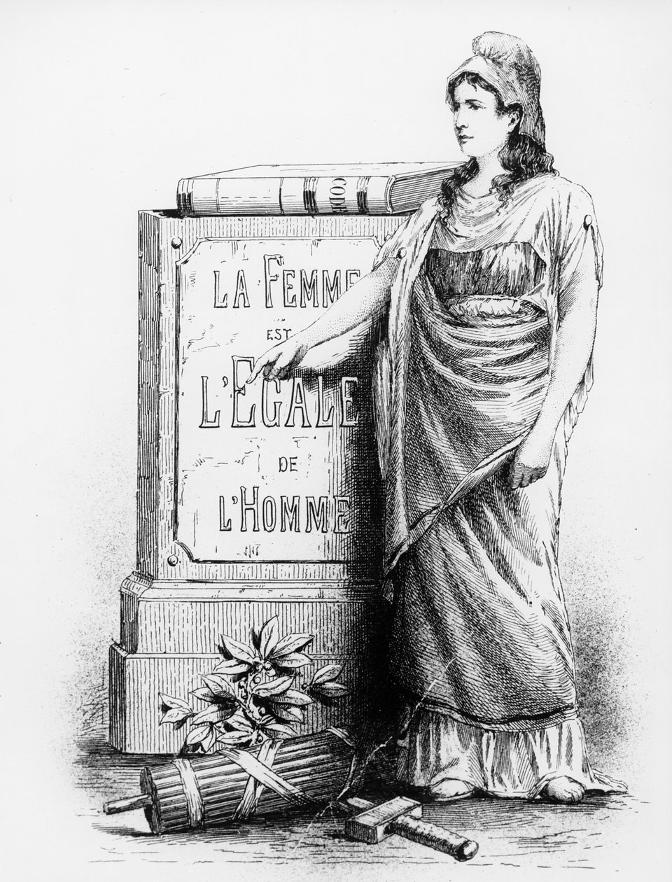 Žena se rovná muži, tisk Lemercier & Co., Paříž, 1881 od French School