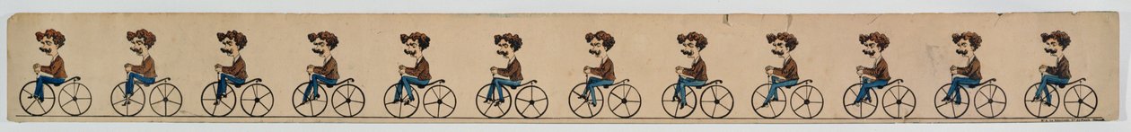 Skupina Zoetrope zobrazující cyklistu od French School