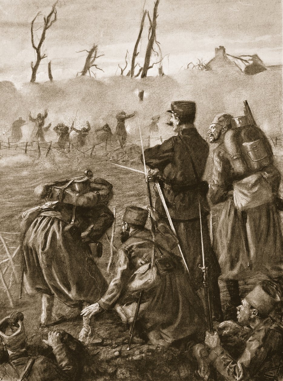 Přikrývka dusivých plynů v Lurdech, 1915 od French School