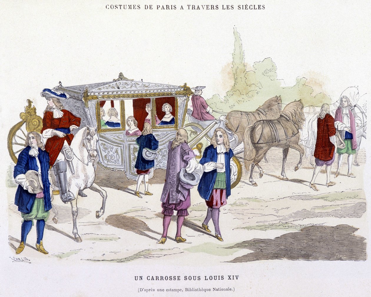 Kočár za Ludvíka XIV. – v „Paříži v průběhu staletí“ od H. Gourdona de Genouillac od French School