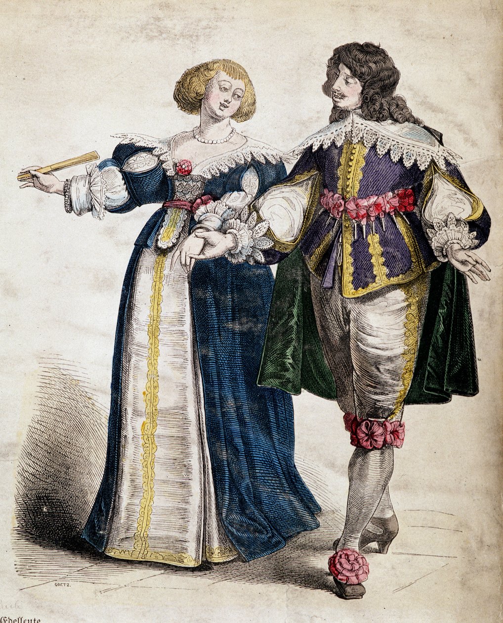 Pár šlechticů, za Ludvíka XIII od French School