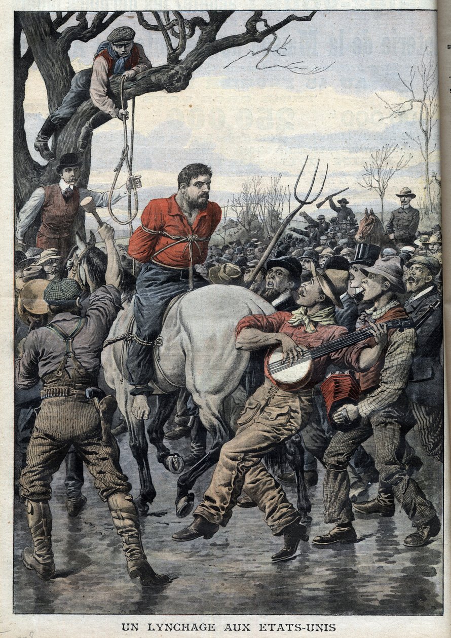 Lynčování muže obviněného z vraždy 13leté dívky v Deweyville, Kentucky, USA - In „Le Petit Journal“ ze 7. února od French School