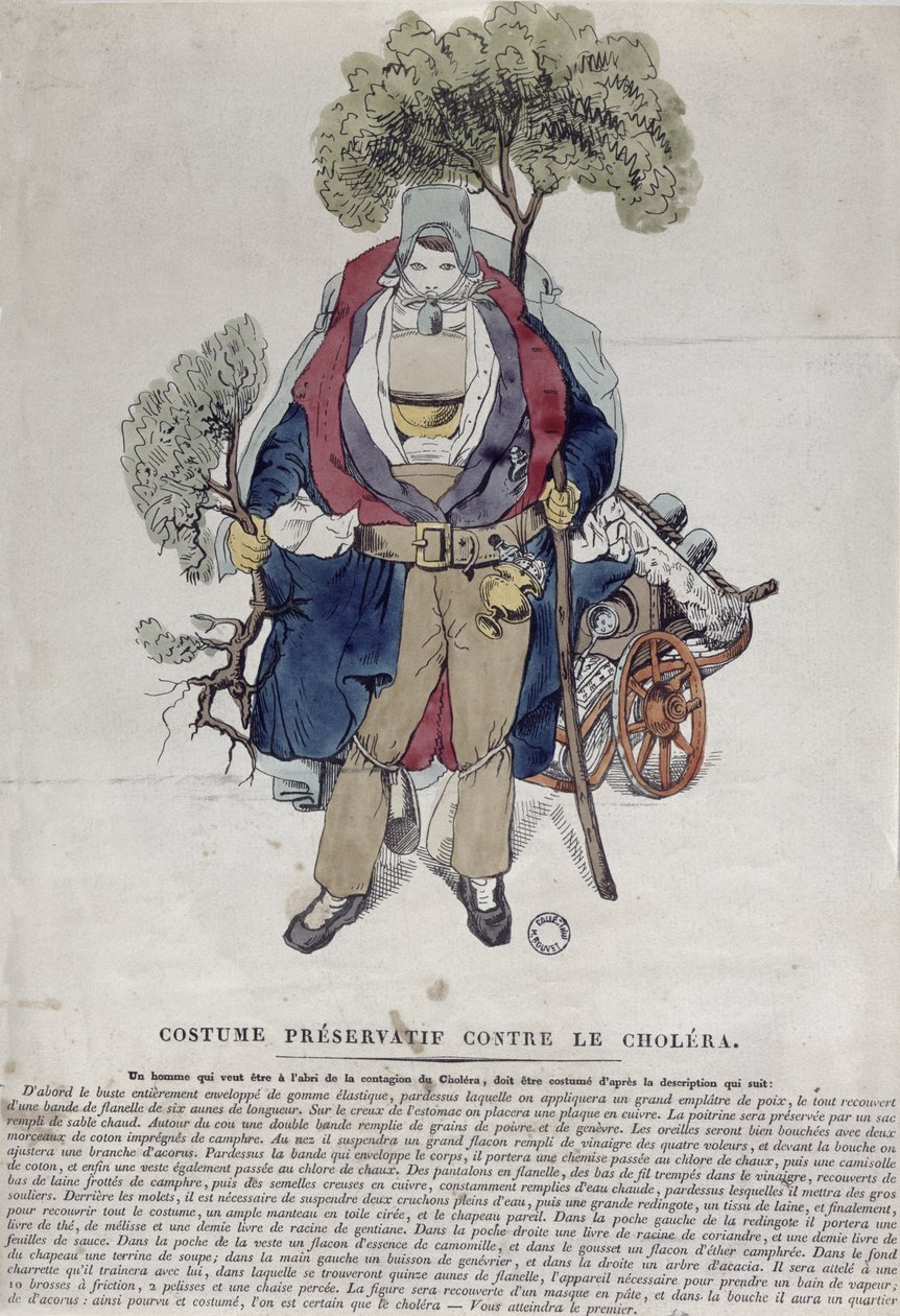 Muž chráněný před cholerou, kolem roku 1831 od French School