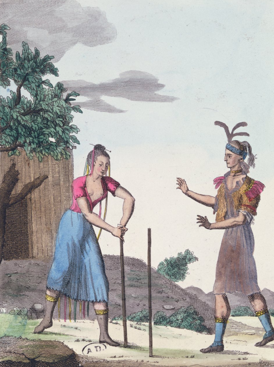 Svatební obřad s indiány Creek, kolem roku 1811 od French School