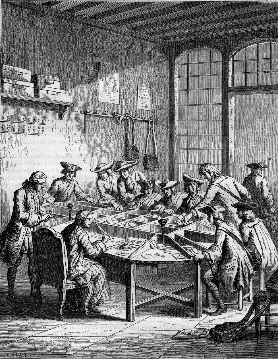 Poštovní úřad ve Francii v EPC Ludvíka XV (1715 až 1774). od French School
