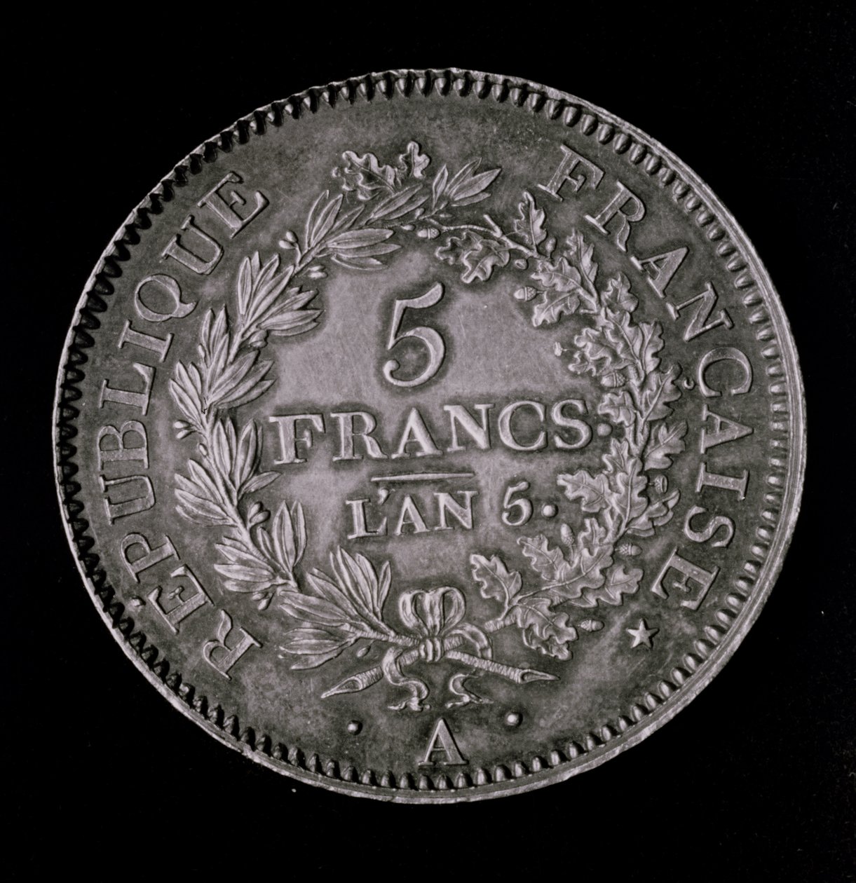 Libra dvaceti solů, což odpovídá prvnímu franku první republiky (avers) (metal) od French School