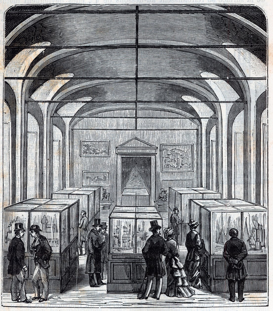 Místnost Conservatoire de Arts et Metiers (Arts-et-Metiers) v 19. století - Rytí do „“ Vědy k dispozici všem – fyzika a chemie““ od Alexise Clerca – konec 19. století. Soukromá sbírka. od French School