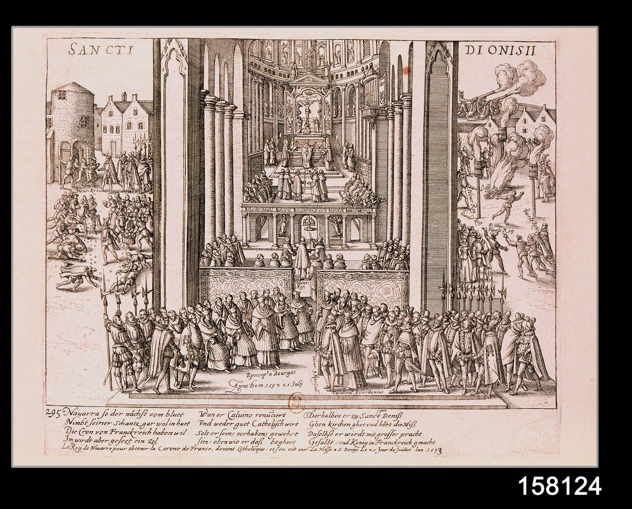 Abdikace Jindřicha IV. (1553-1610) v Saint Denis 15. července 1593 od French School