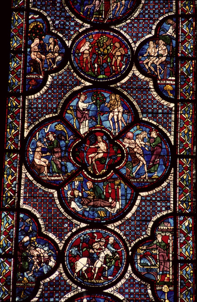Okno Adama a Evy, 13. století (detail viz 129046) od French School