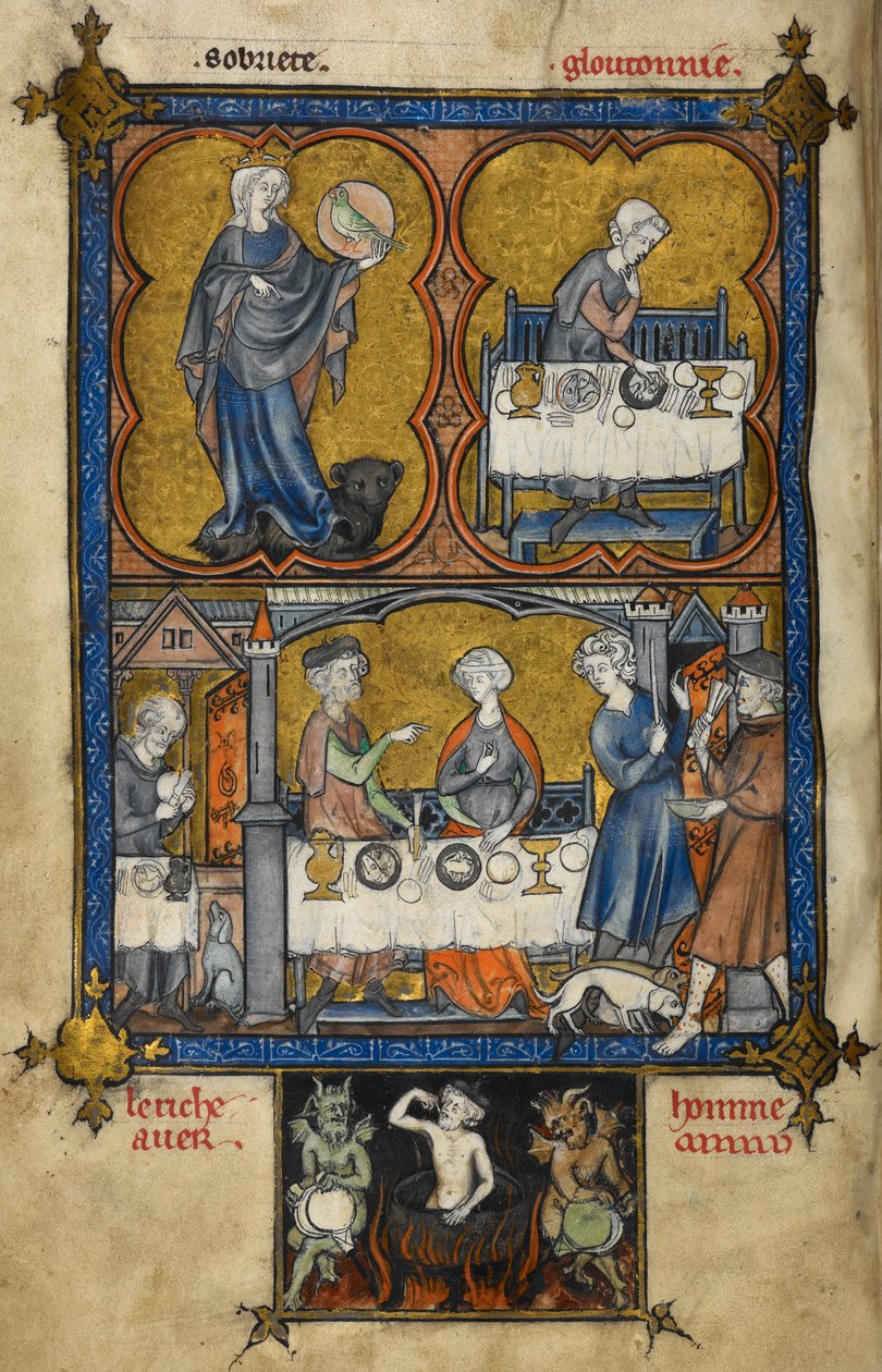 Přidat. 54180, f.188v La Somme le Roi (Průzkum pro krále), c.1295 Paříž od French School