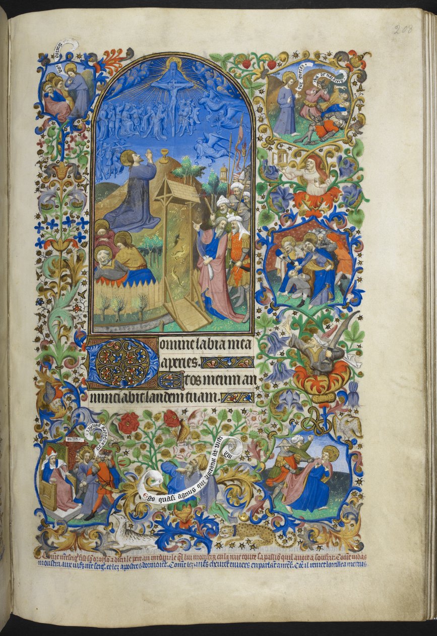 Přidejte Ms 18850 f.208r, Hours of the Passion: Agony in the Garden, s dalšími scénami v ohraničení, z Book of Hours (The Bedford Hours) c.1410-30 (inkoust, barva a zlato na pergamenu) od French School