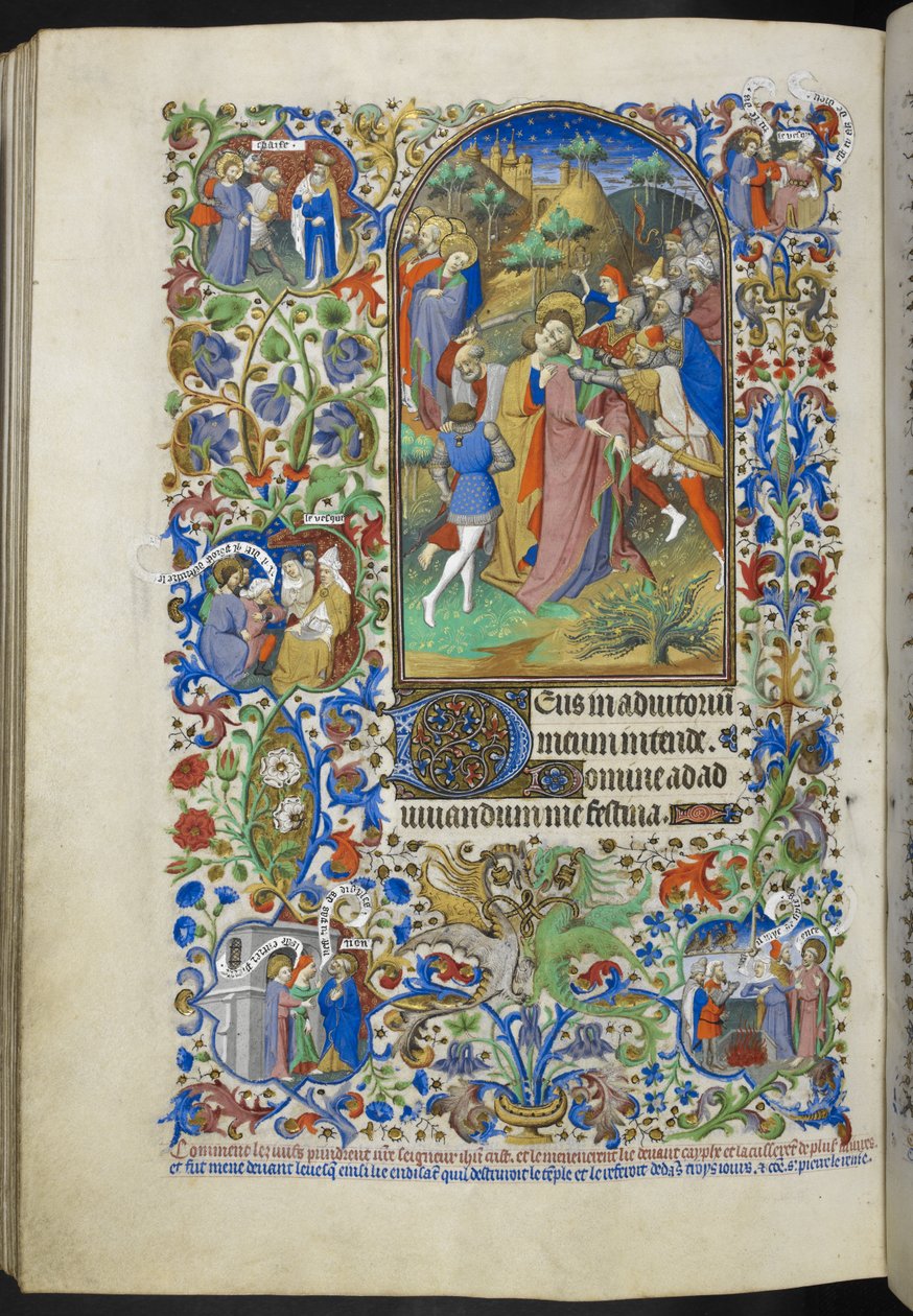 Přidejte Ms 18850 f.221v, Hours of the Passion [Chvála]. Zrada Krista, z Book of Hours (The Bedford Hours) c.1410-30 (inkoust, barva a zlato na pergamenu) od French School