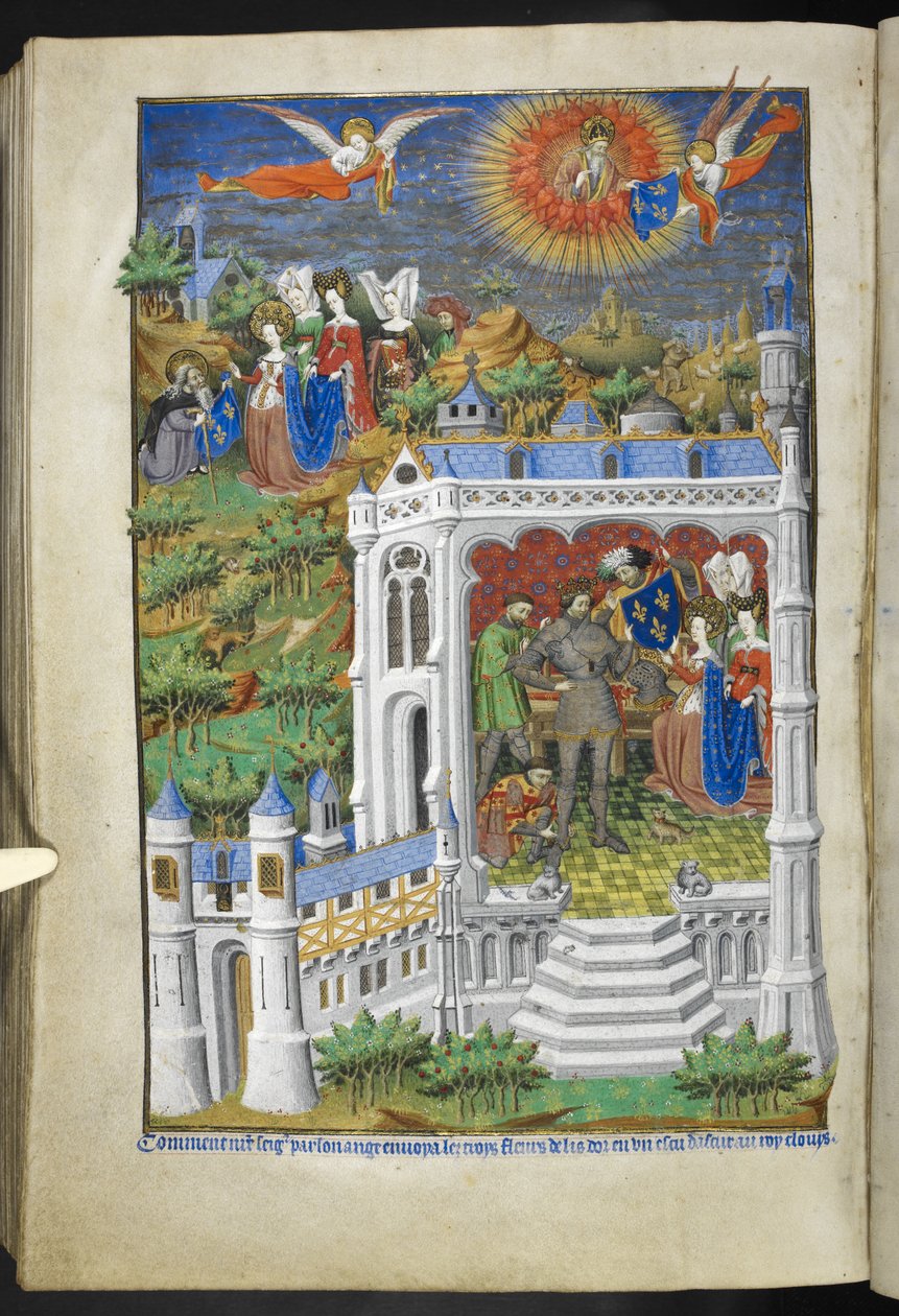 Přidejte Ms 18850 f.288v, Legend of the Fleurs de Lys, z Book of Hours (The Bedford Hours) c.1410-30 (inkoust, barva a zlato na pergamenu) od French School