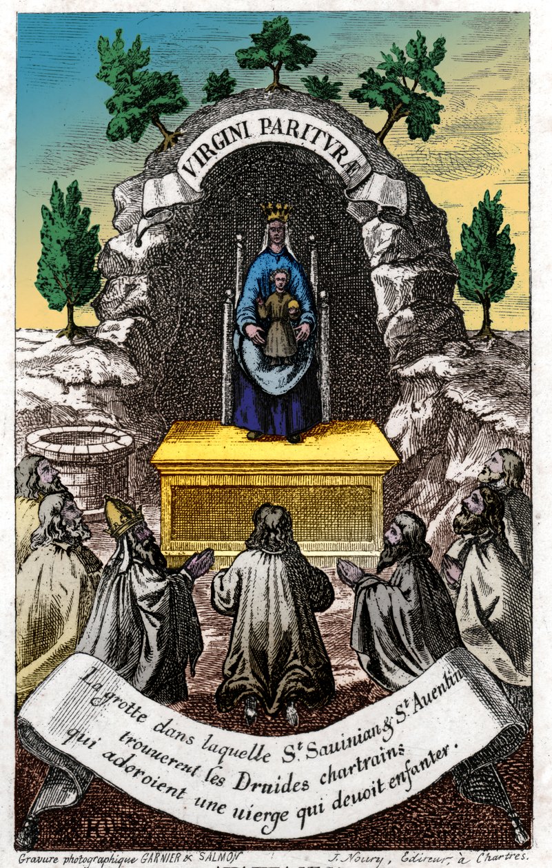 Klanění Panny Marie. (rytina, cca 1850) od French School