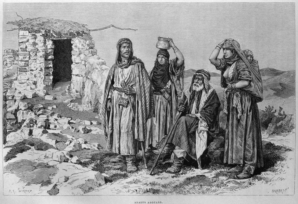 Adouans, dnes ze Sýrie. Cestuje po Fénicii, Libanonu a Judeji. 1875-1880 Louis Charles Emile Lortet, 1884 (č. rytina) od French School