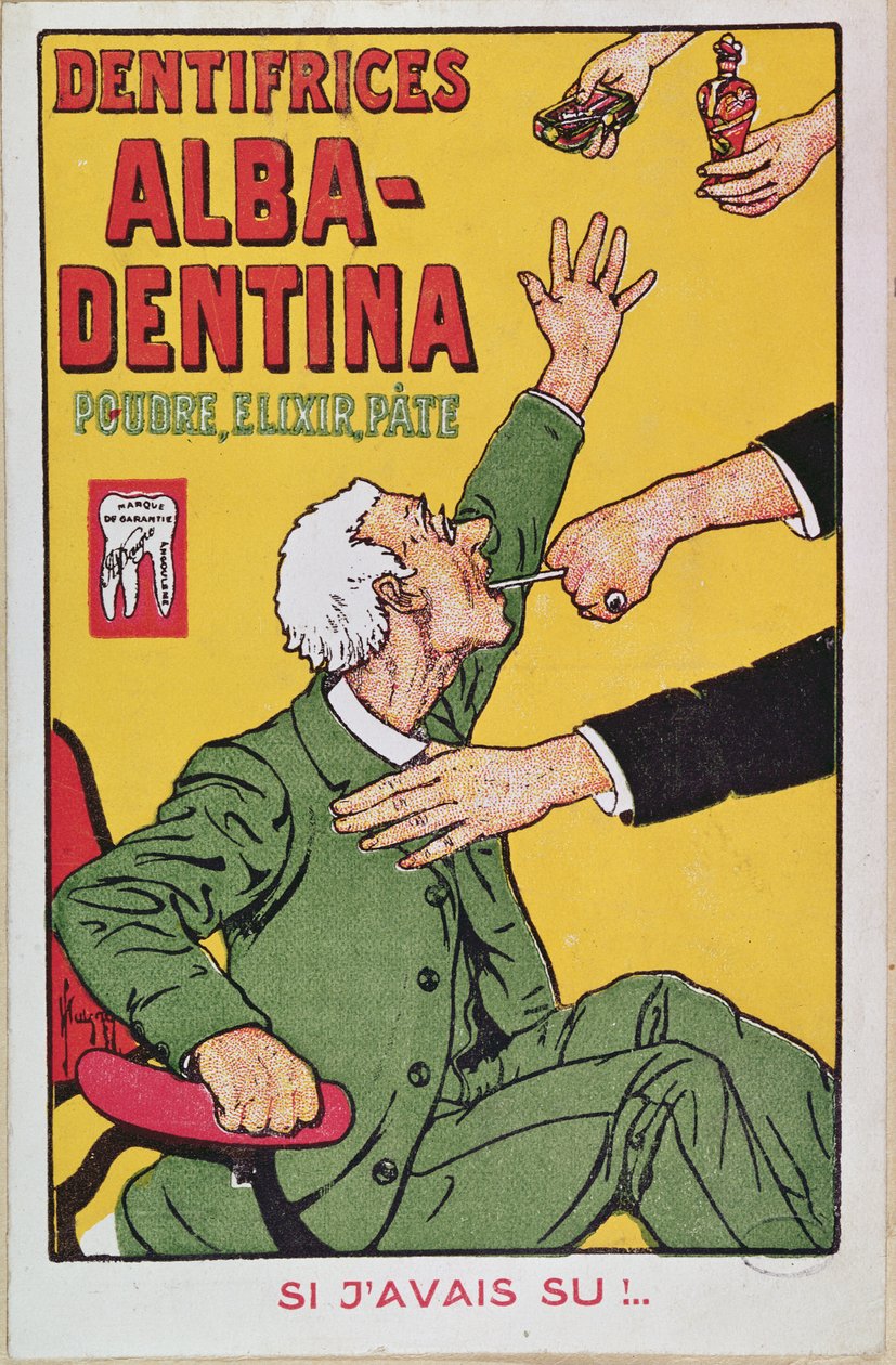 Reklama na zubní pastu Alba-Dentina, cca 1900 od French School