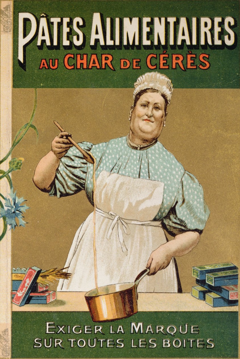 Reklama na těstoviny Au Char de Ceres, kolem roku 1900 od French School