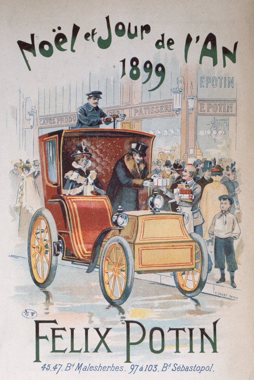 Reklama na Felix Potin, Vánoce a Nový rok 1899 od French School