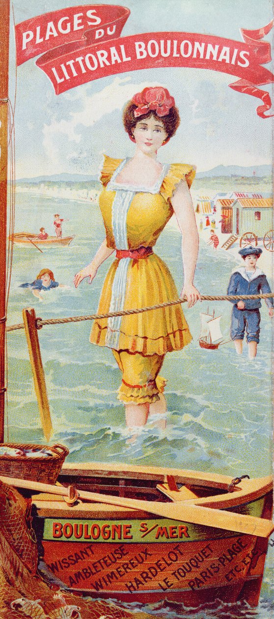 Reklama na pláže podél pobřeží Boulogne. c.1905 od French School